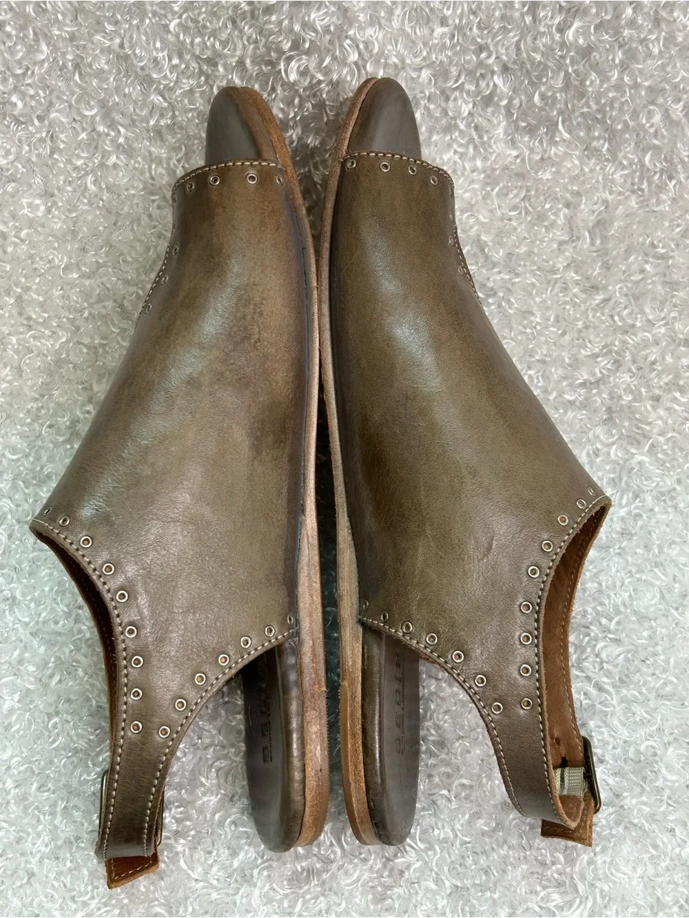 Bed Stu Rustic Taupe Studded Detail Sandals